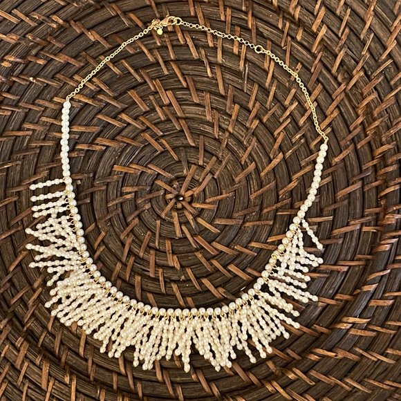 🦪 ANN TAYLOR PEARLIZED FRINGE NECKLACE 🦪 - Picture 3 of 8